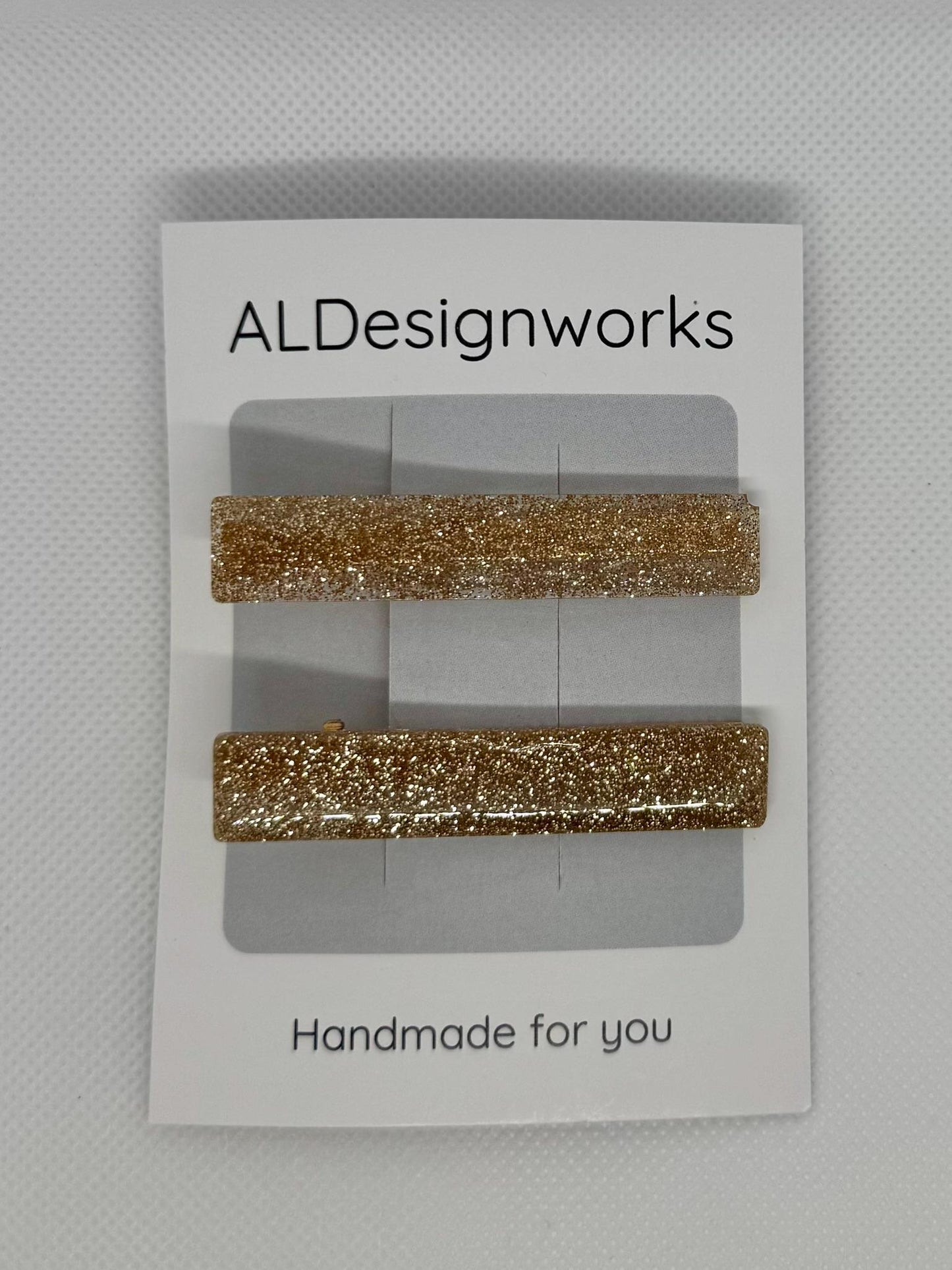 Golden Glitter Barrettes Set of 2