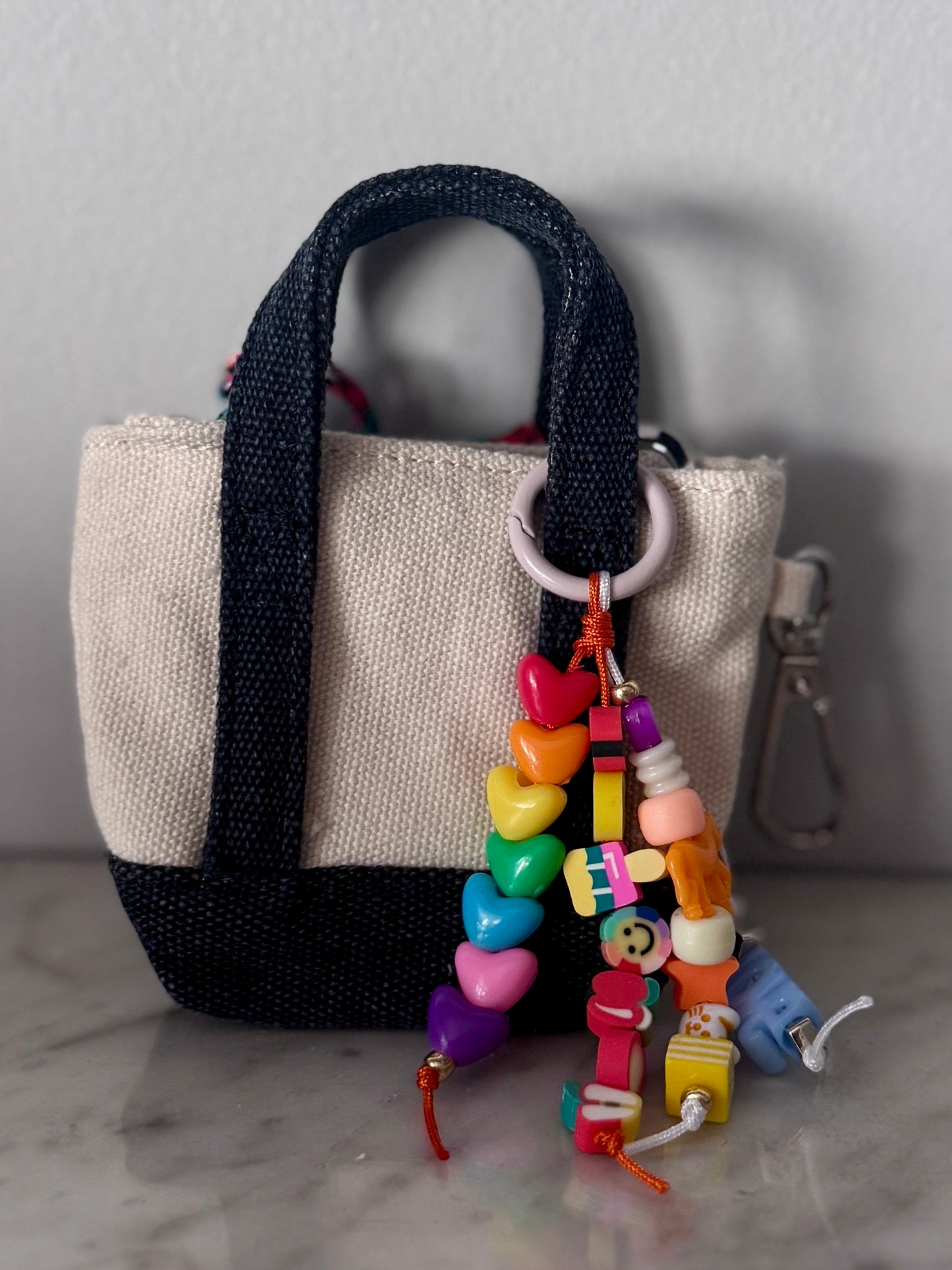 Micro Boat and Tote Bag Charm – Mini Tote with Functional Pocket & Beaded Charm