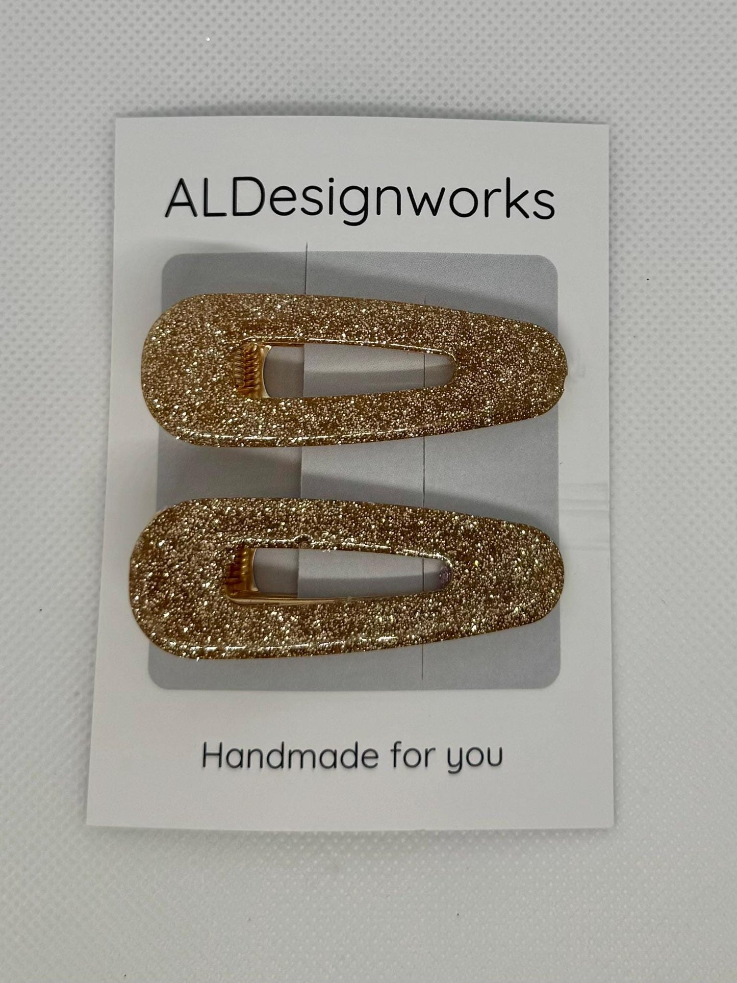 Golden Glitter Barrettes Set of 2
