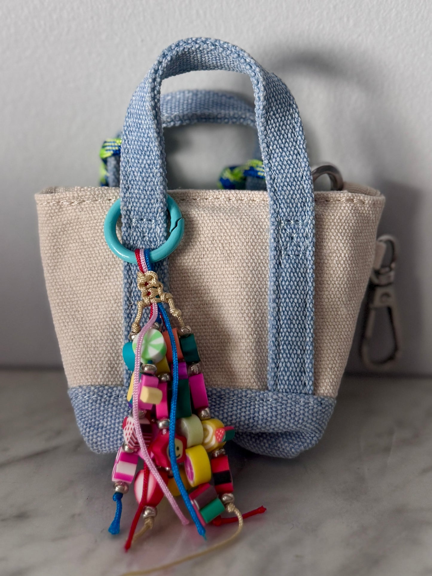 Micro Boat and Tote Bag Charm – Mini Tote with Functional Pocket & Beaded Charm