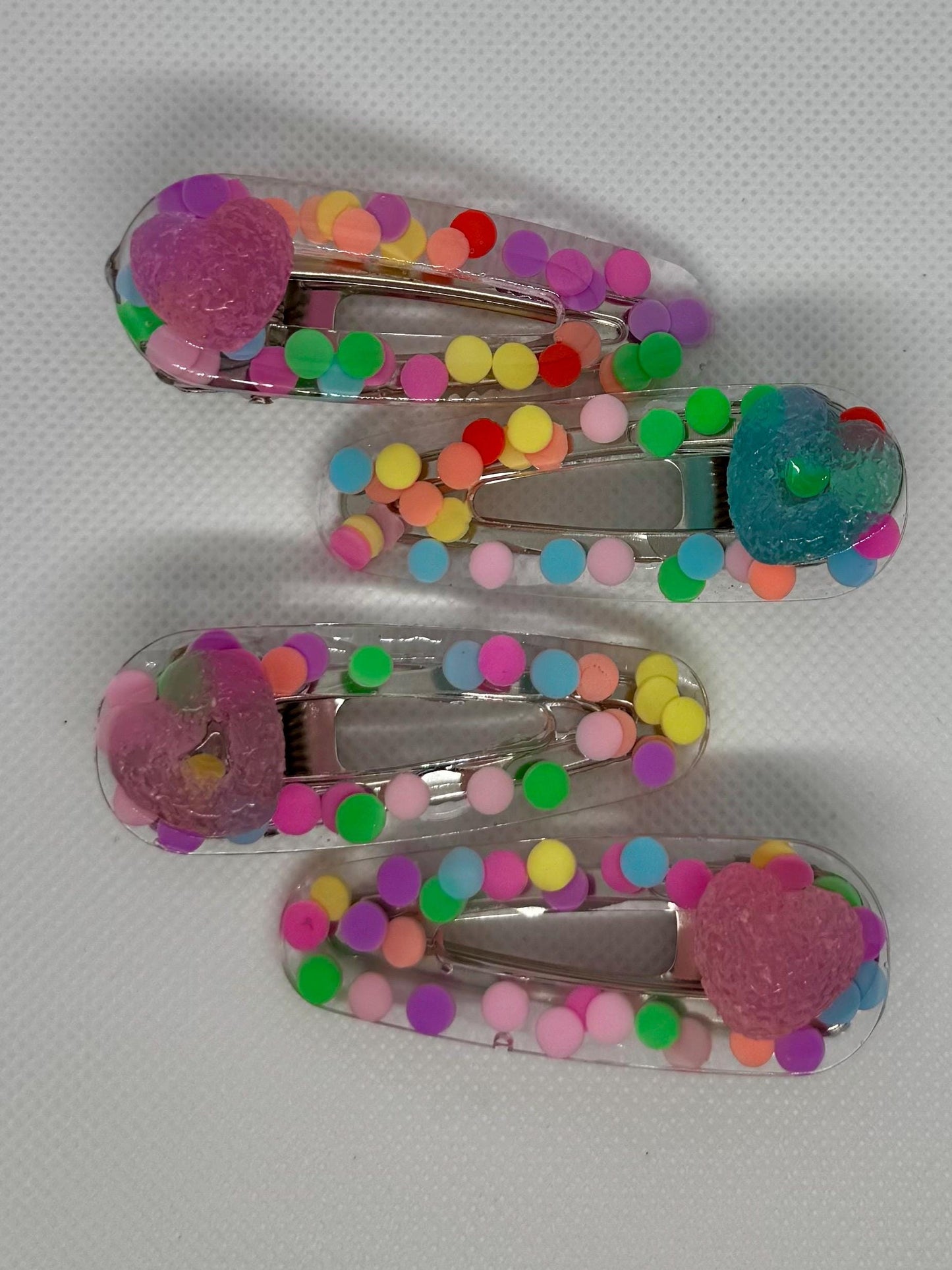 Confetti Candy Resin Barrettes Set of 2